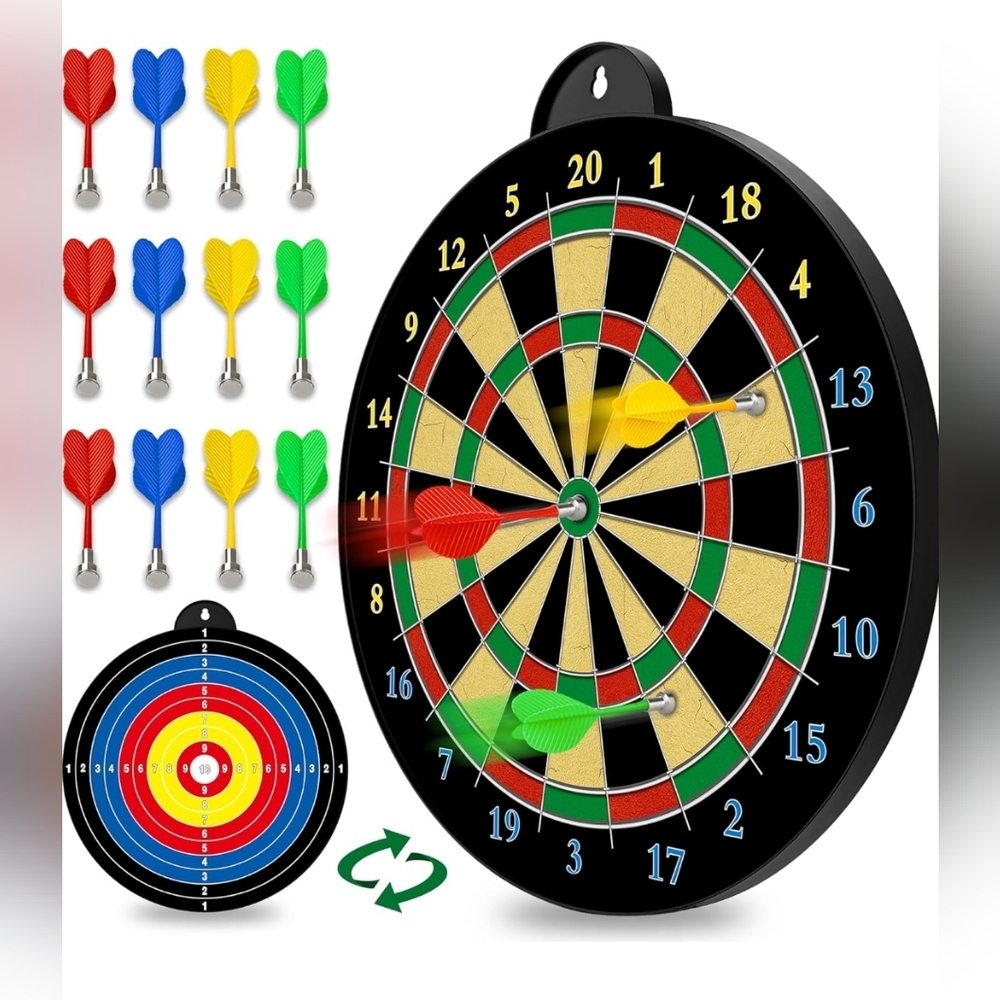Colorful Dartboard Set for Kids Crazy Darts 13 Pieces